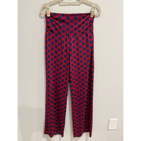 Mud Pie Harlow Navy Print Palazzo Pants - Picture 7 of 11